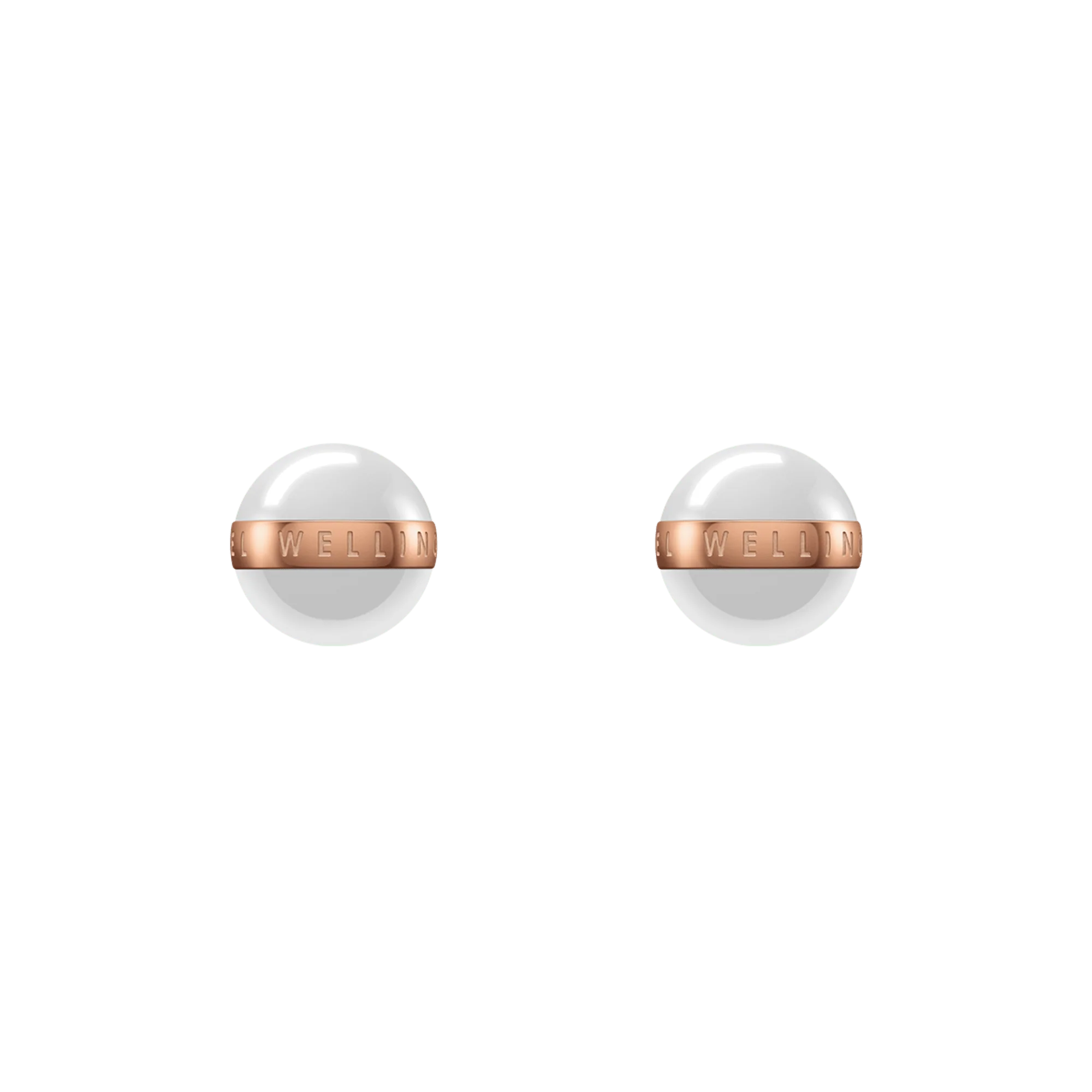 Aspiration Earrings Rose Gold Satin White