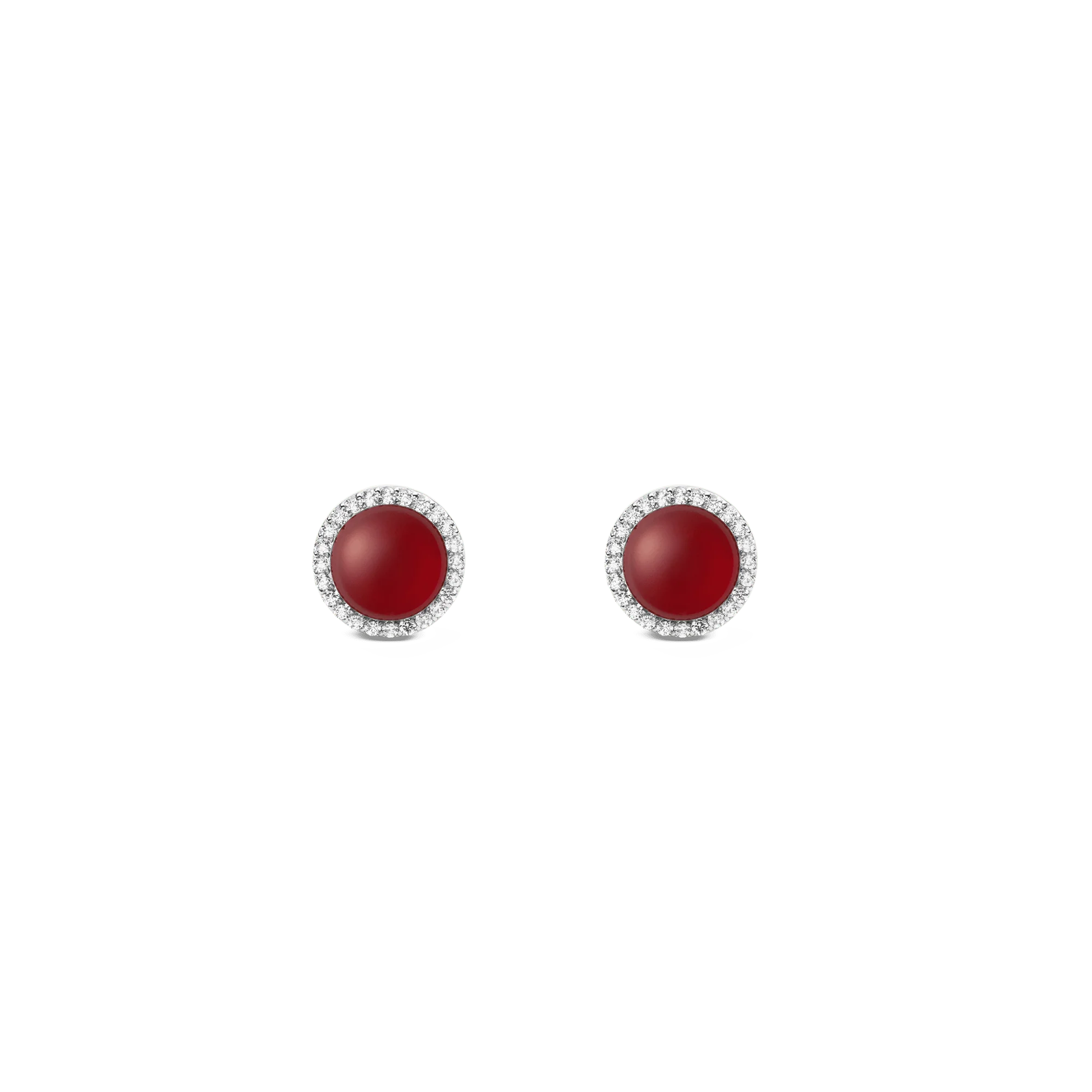 Audrey Earrings Red Agathe Silver
