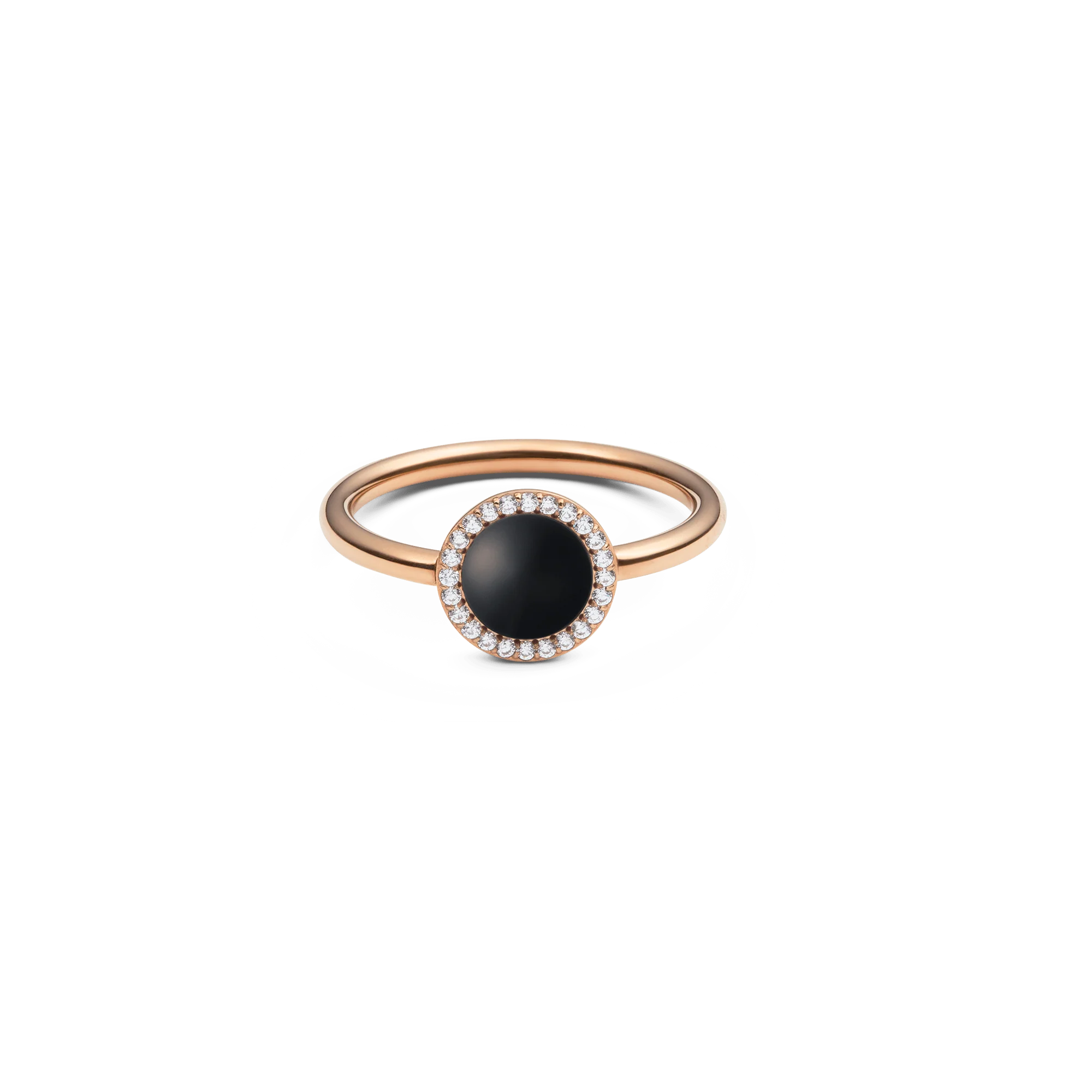 Audrey Ring Black Agathe Rose Gold
