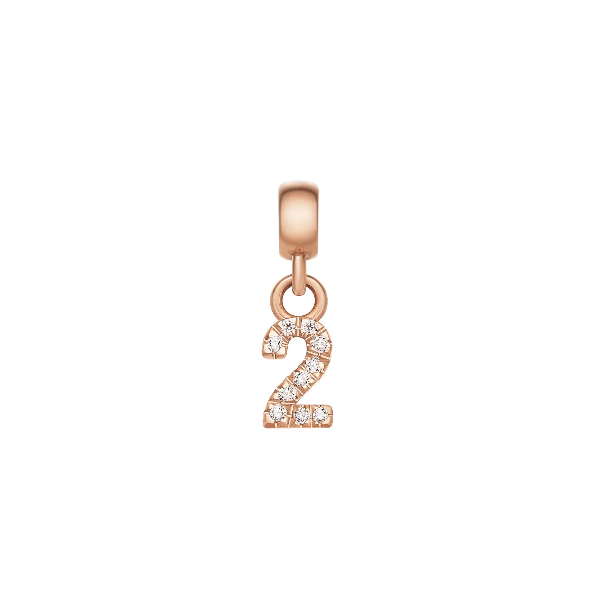 Crystal Number Charm Rose Gold - Image 2