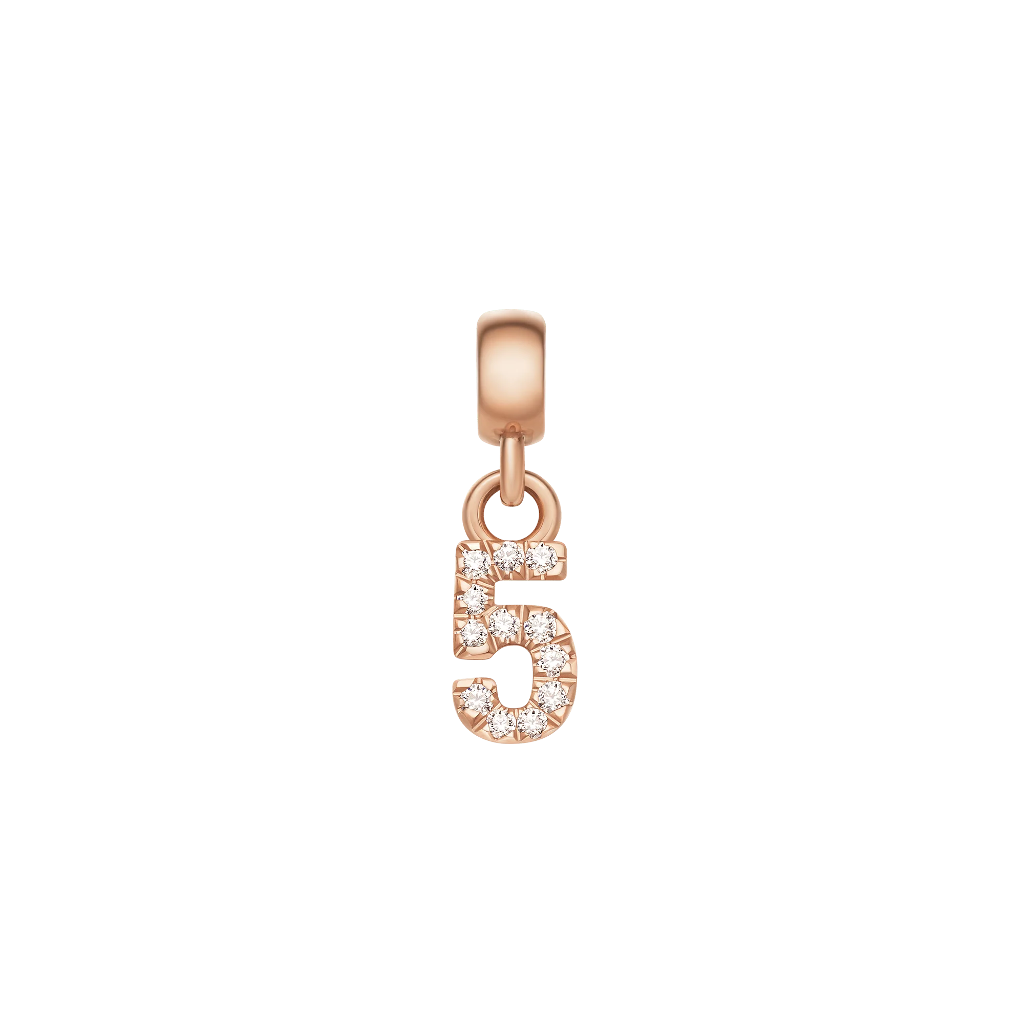 Crystal Number Charm Rose Gold - Image 5