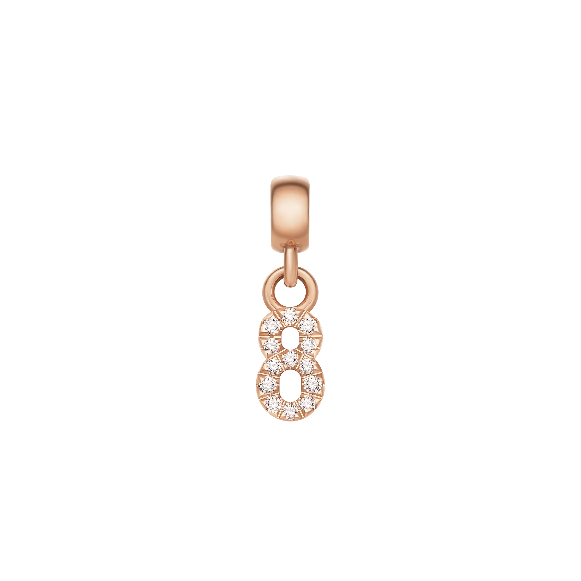 Crystal Number Charm Rose Gold - Image 8
