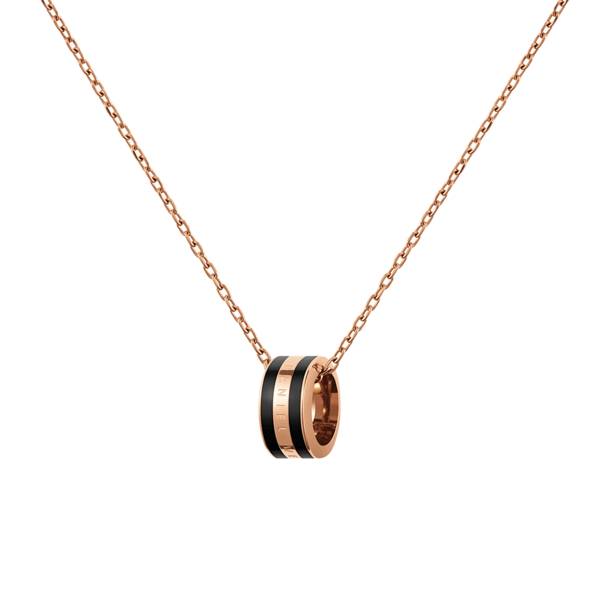 Emalie Necklace Rose Gold Black