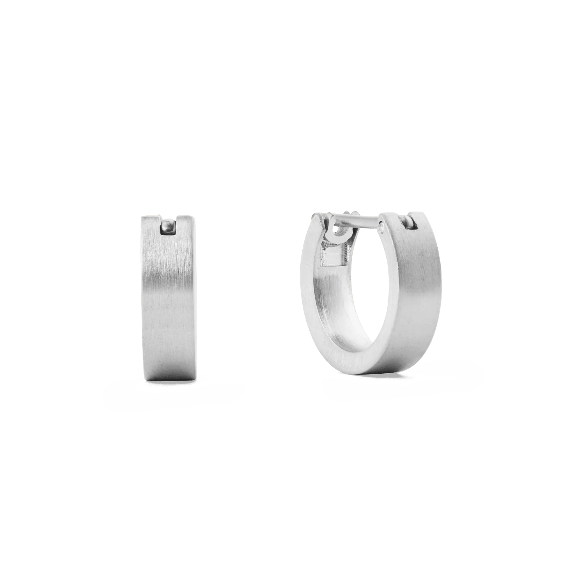 Line Earrings Brushed Silver 3.5mm