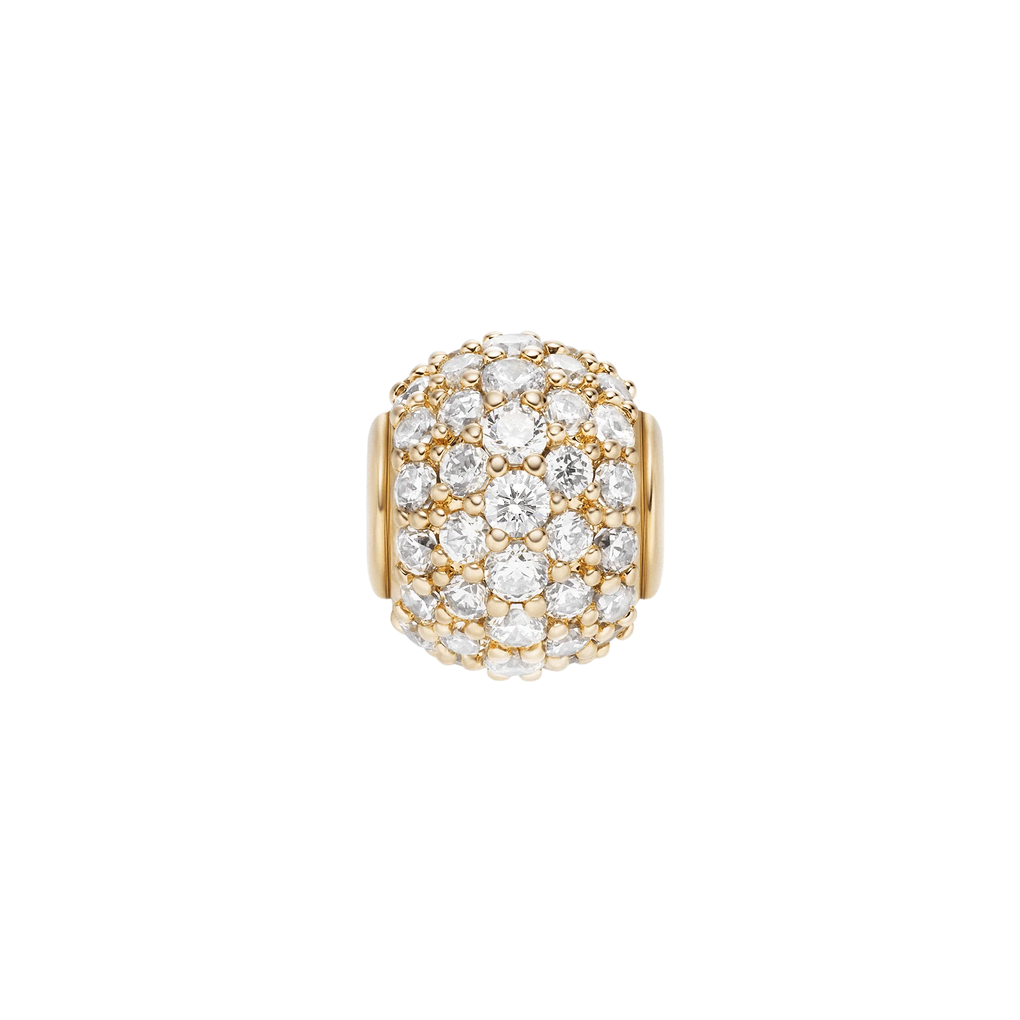 Pavé Orb White Crystal Charm Gold