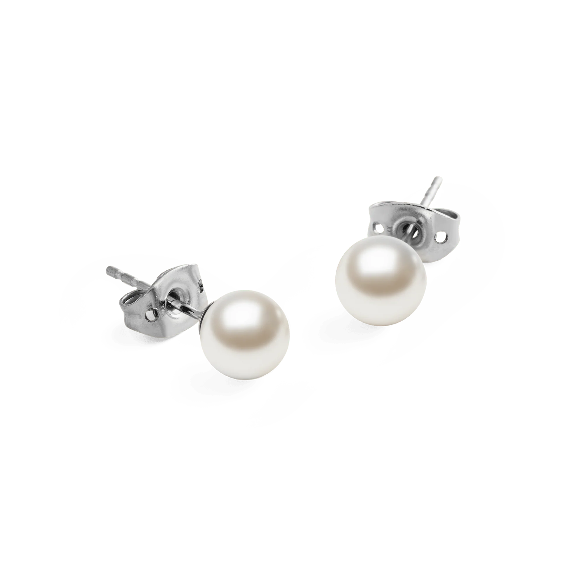 Pearl Stud Earring Silver - Image 3