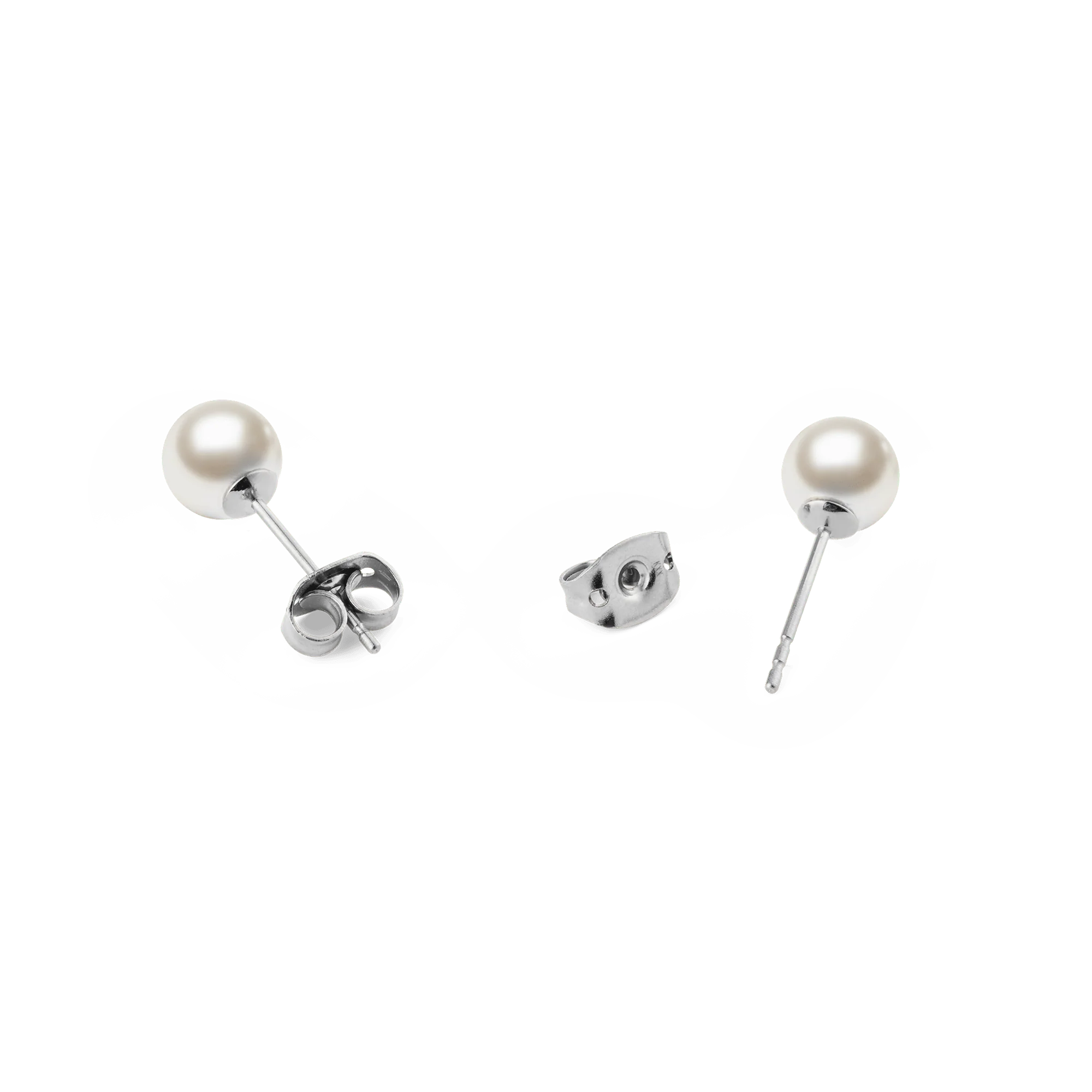 Pearl Stud Earring Silver - Image 4
